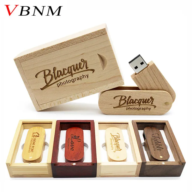 VBNM Wooden USB + gift box USB Flash Drive pendrive 8GB 16G 32GB Memory