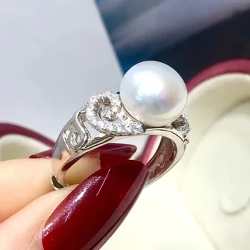 

Autumn Jewelry 925 Sterling Silver Adjustable Ring Findings Mounting Setting Parts Fittings for Pearls Jades Corals Stones Beads