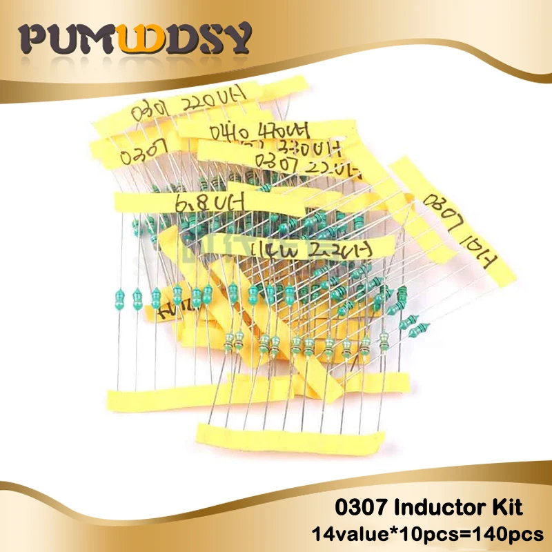 

Free Shipping 0307 1uH to 470uH Inductor 14valuesX10pcs=140pcs color ring Inductor Assorted Kit