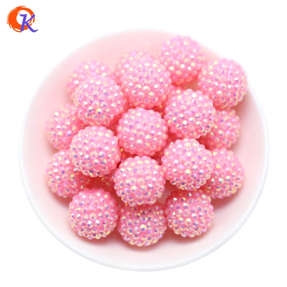 

R31 Cordial Design 20MM 100Pcs/Lot Solid Color Pink Chunky Resin Rhinestone Beads Chunky Beads For Necklace Making CDWB-516020