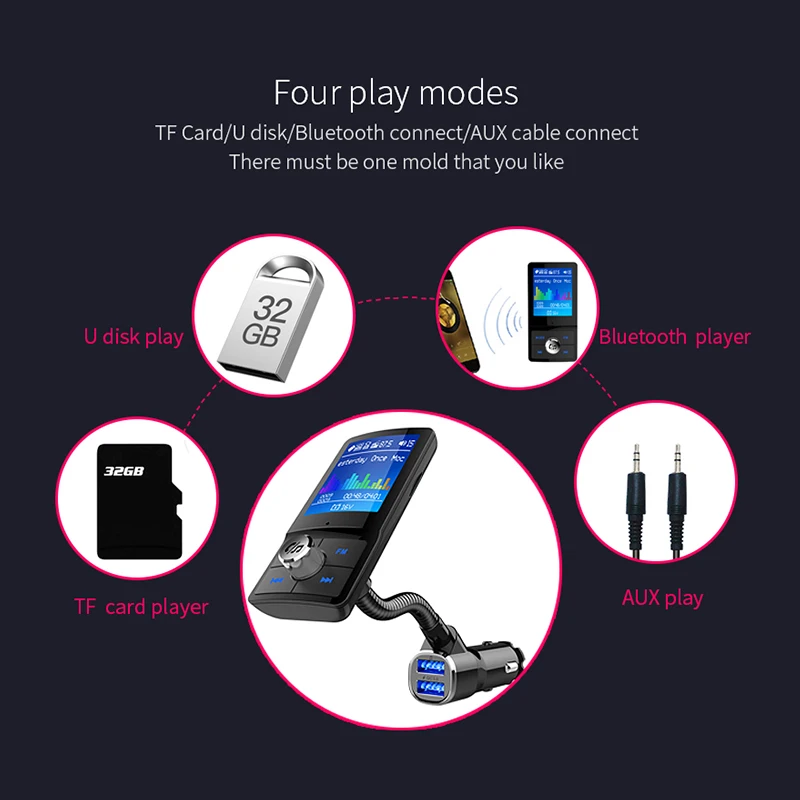 ANLUD Bluetooth Car Kit Цвет ЖК дисплей fm передатчик громкой связи MP3 без потерь Музыкальный
