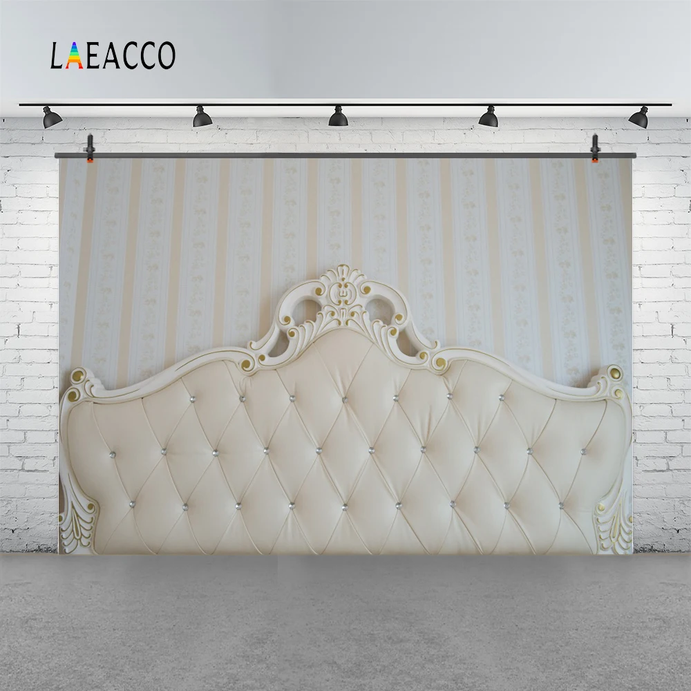 Laeacco Leather Headboard Diamond Pattern Luxury Photography Backgrounds Customized Photographic Backdrops For Photo Studio