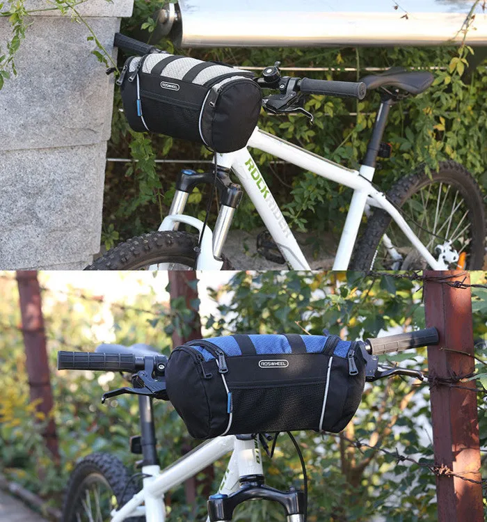 Roswheel, велосипедные сумки, 5л, сумка на руль велосипеда, передняя Труба, карман на плечо, для езды на велосипеде, принадлежности, серый, синий