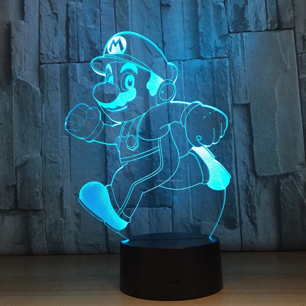 Оригинальные светильники Super Mario Bro настольные лампы сенсорный Сенсор 3D Светодиодный лампа Ночной светильник для создания уютной атмосферы Декор Светильник для детей Спальня