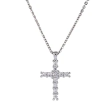 Moda europeia rhinestone cruzes religiosa Presente Colar pingente Para Mulheres Acessórios Bijoux Femme breloque