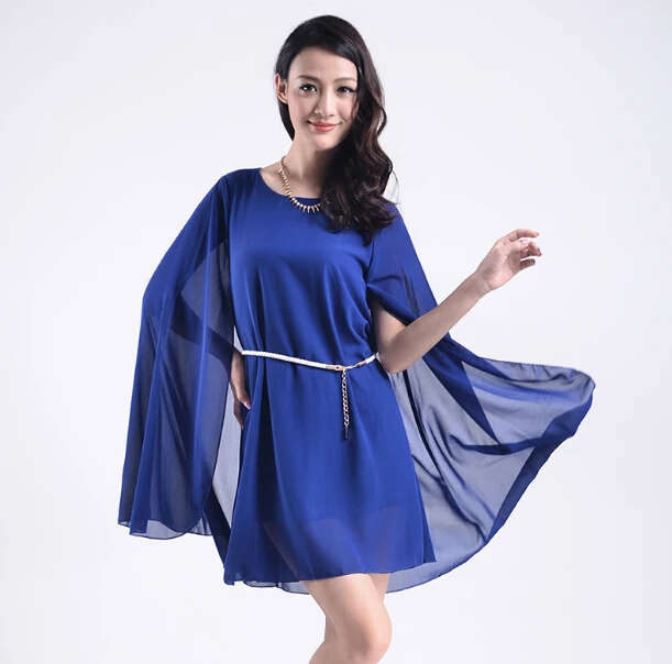 Женское шифоновое платье с рукавом летучая мышь Размеры S 4XL 5XL 6XL|dresses parties|clothing for