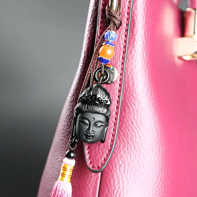 

PUHOLY/ belwide jewelry natural Obsidian jewelry bag package decoration light Guanyin Ruyi bag