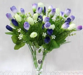 

6 Bouquets Artificial Handmade Magnolia Flower 15 Heads For Wedding Home Bridal Bouquet Decoration