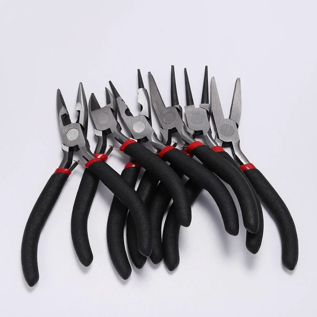 Carbon Steel Flat Nose Pliers for Jewelry Making Supplies, Polishing,  Black, Gunmetal,12.5cm long