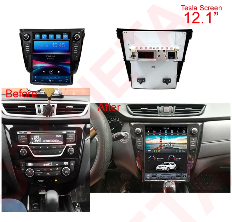 Sale Navirider android 7.1 radio tape recorder 4-Core  tesla vertical screen for Nissan X-trail 14/Qashqai 13(automatic) headunits BT 0