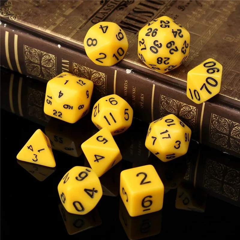 Многогранный стол 10 шт./компл. настольные RPG игры кубики 4/6/8/10/12/24/30 двусторонние