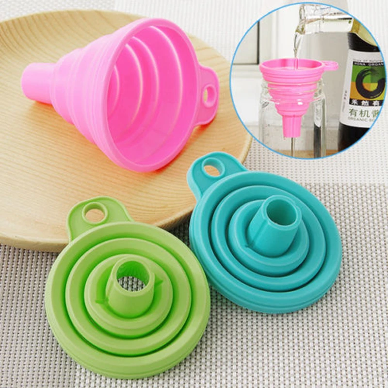 Silicone Funnel Gel Practical Collapsible Foldable Funnel Hopper