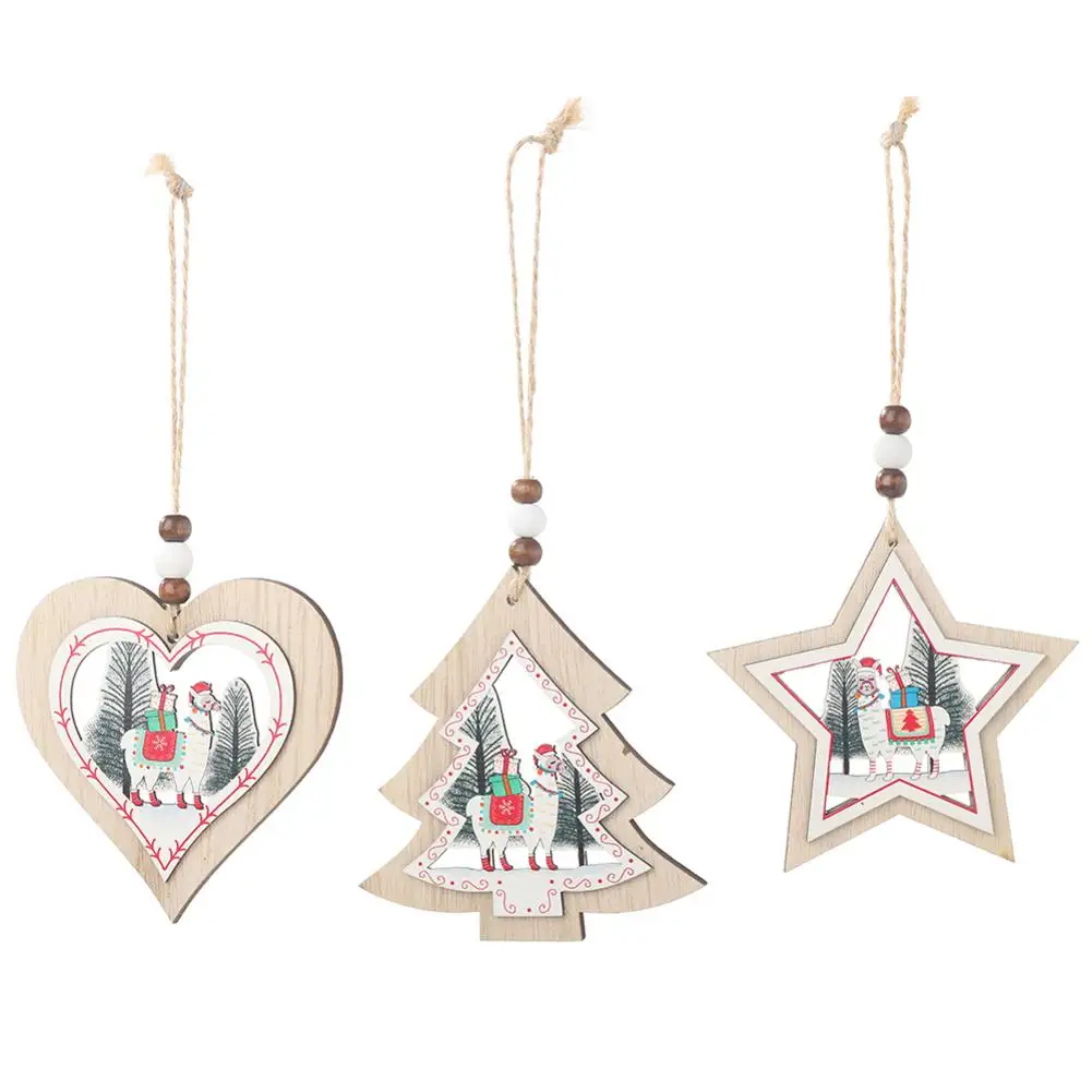 

Christmas Decoration Christmas Tree Hanging Decoration Love Pentagram Pendant Fashion Geometric Sheep Necklace Alpaca Pendant