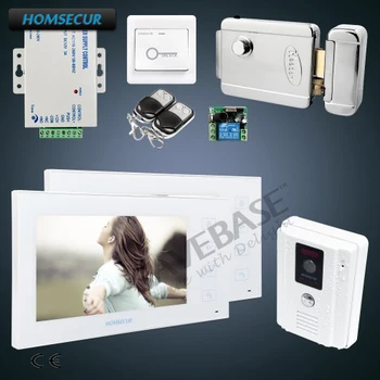 

HOMSECUR 7" Wired Video&Audio Smart Doorbell Electric Lock+Keys Included 1C2M