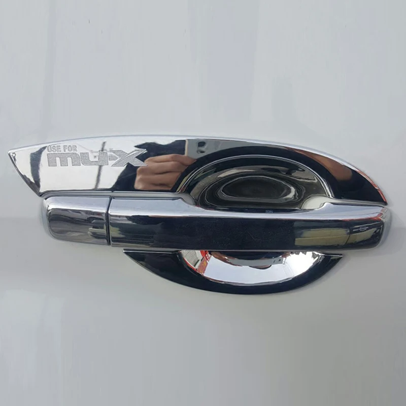 

ABS Chrome car accessories Car Door Handle Bowl Cover Trim Bezel Sticker 4Pcs Fit For Isuzu MU-X 2015 2016