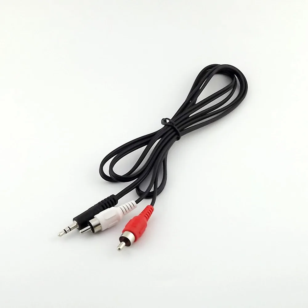 1pc 3.5mm Plug Stereo Audio AV Headphone To 2 RCA Male Adapter