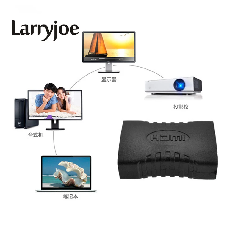 

Larryjoe HDMI V1.4 Female to Female F/F Coupler Extender Adapter Plug for HDTV HDCP 1080P HDMI Cable Extension Converter