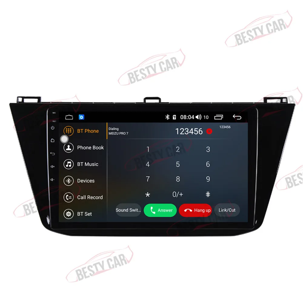 Discount 10.1" Android 8.1 Car Multimedia Player Stereo Radio for Volksweagen VW Tiguan L 2017 18 GPS Navigation Head Unit DSP 2.5D+IPS 4
