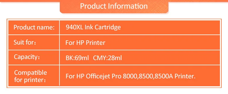 Icehtank Совместимость Замена чернильных картриджей для hp 940 XL C4906A C4907A C4908A C4909A Officejet Pro 8000 8500 8500a принтер