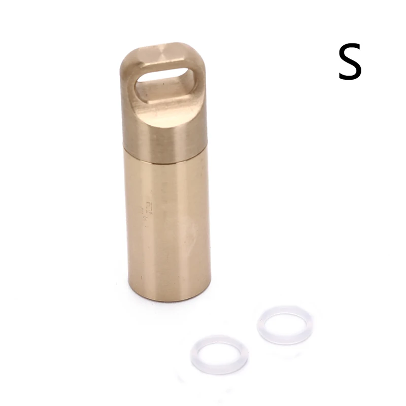 Waterproof Keychain Pill Holder - Brass Portable Pill Case For Outdoor & Daily Use