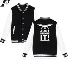 LUCKYFRIFAYF 2018 APENAS DRONE! UAV Primavera Jaqueta de Beisebol Dos Homens/Mulheres Outwear Impresso Homem Estilo Da Faculdade Roupas Plus Size 4XL