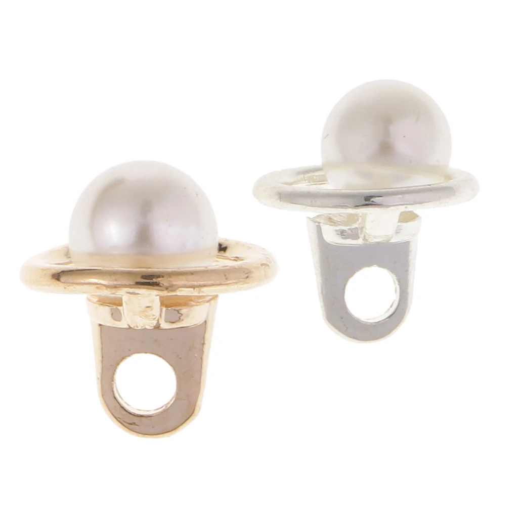 10Pcs Round Silver Buttons DIY White Pearl Accessories Festival Decor Diameter Supplies For Clothes Scarf Sweater Hat Decoration