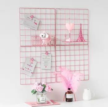 

5PCS Storage Holders Iron Shelf Wall Metal Grids Flowers Plants Shelf DIY Wall Hanging Photos Rack Home Decoration with Hangers