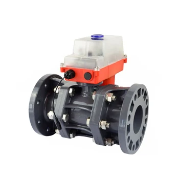 

UPVC Electric Ball Valve Plastic Flange DN65/80 With Position Feedback DC24V/AC220V Acid And Alkali Resistant Switch Ball Valve