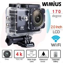 Wimius Q1 Action camera wifi 4K Sport camara 2 batteries Waterproof 40M Mini Video 170 Degree Wide Angle Outdoor Helmet Cam DVR