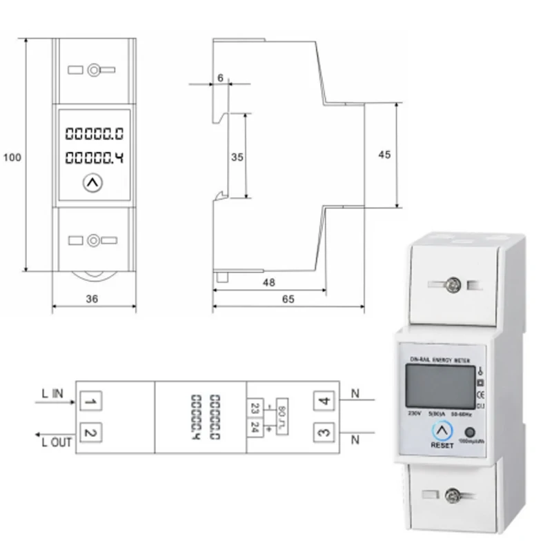 ЖК дисплей подсветка 5 80A AC 220 V/230 V 50 HZ/60 Гц многофункциональный ленты ясно нулю