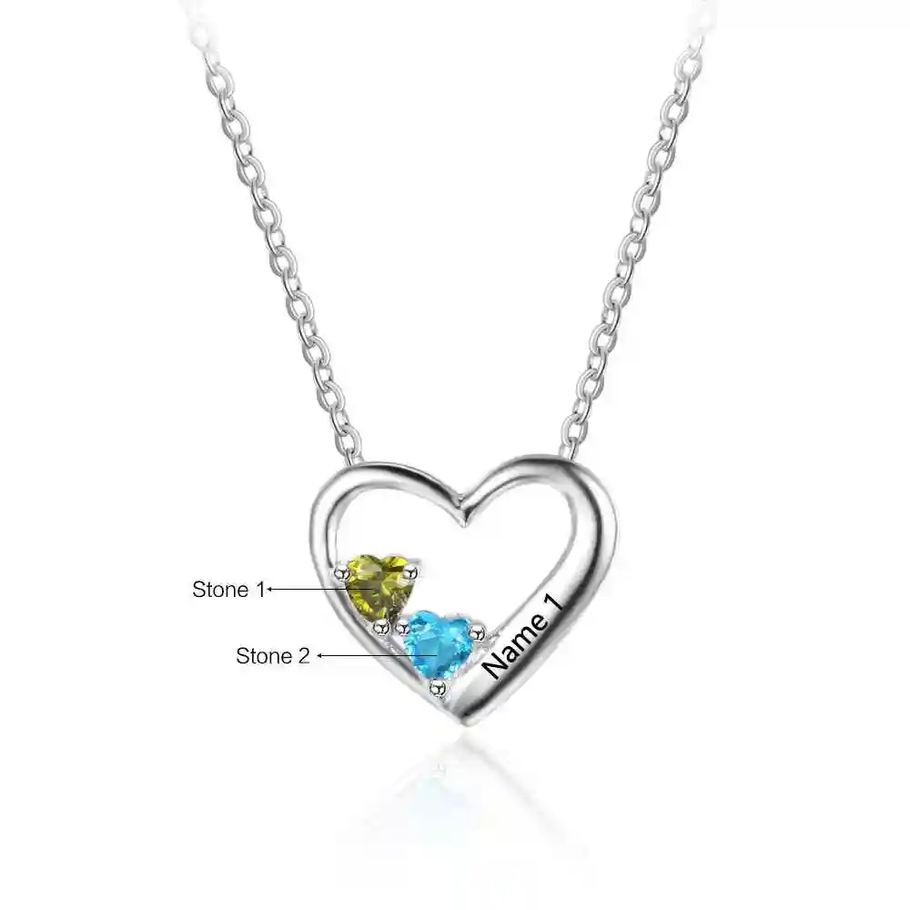 engraved mom birthstone necklace