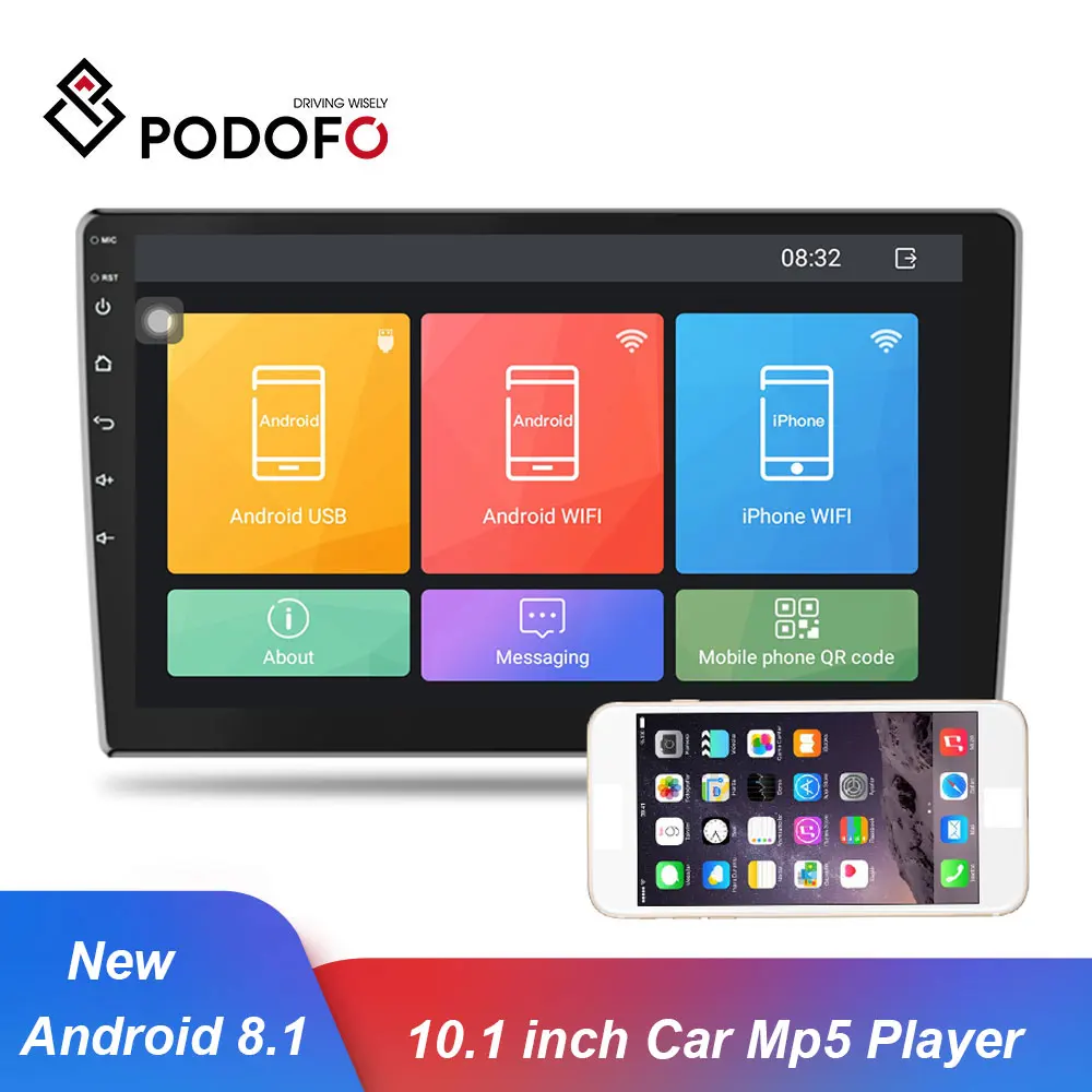  Podofo Android 8.1 Auto Multimedia-Player 101 