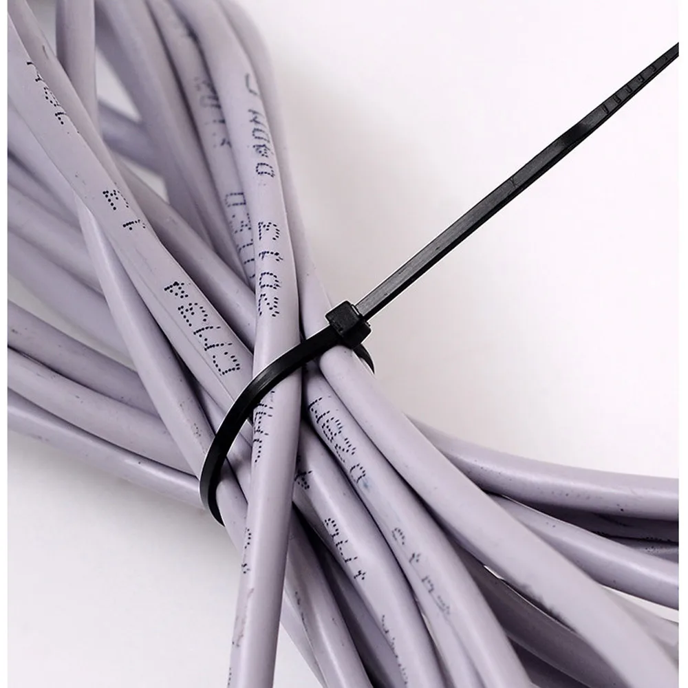 Галстуки, 100 шт. кабельные стяжки, устойчивые к ультрафиолетовым погодным воздействиям нейлоновые стяжки на молнии, черные стяжки