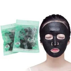 30 шт./упак. сжатая маска для лица маски бумага черный уголь естественный уход за кожей масло управление глубокое увлажнение черный лист