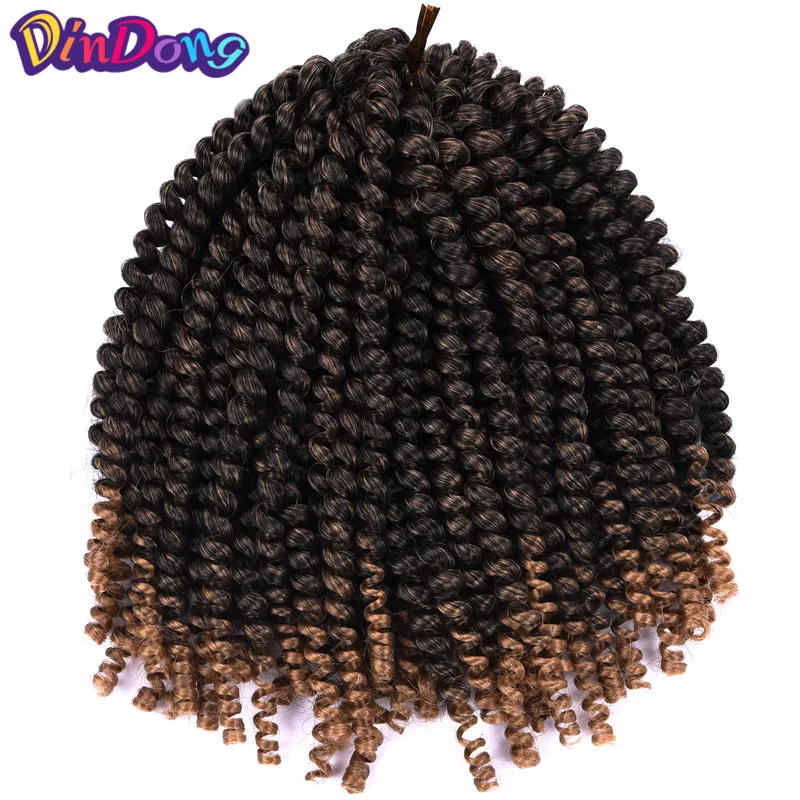 DinDong вязанные пряди Омбре весна крутить волосы для Для женщин 8 дюймов синтетических канекалон волос, косы 110 г/упак