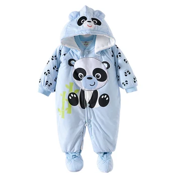 

2016 Baby Warm Clothes Winter Thick Hooded Romper Newborn Boys Girls Animal Casual Cotton Windproof Jumpsuit Padded Outerwear