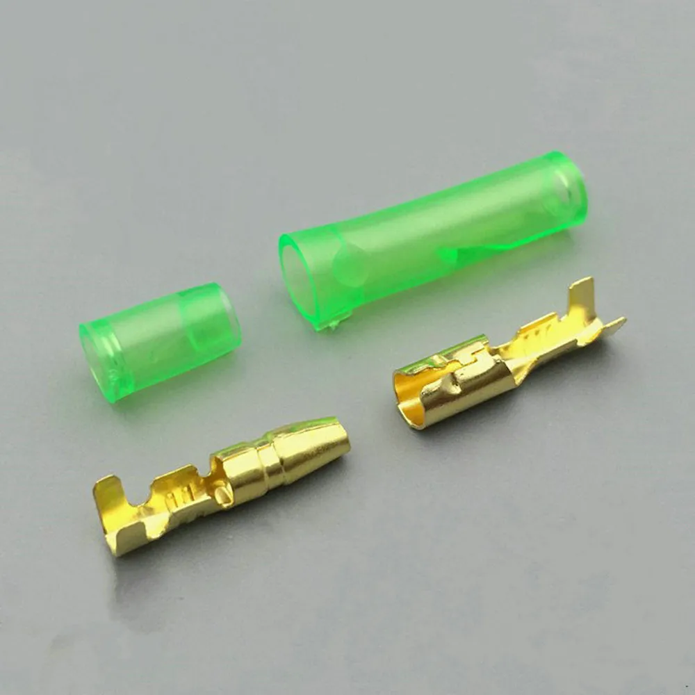 

4.0 bullet terminal car electrical wire connector diameter 4mm pin set 50sets=200pcs Female + Male + Case Cold press terminal