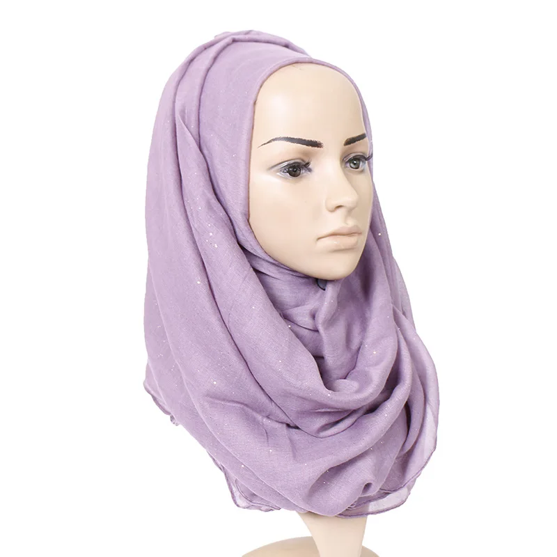 90*180cm fashion muslim women cotton hijab scarf glitter foulard femme musulman shawls islamic headscarf malaysia hijab