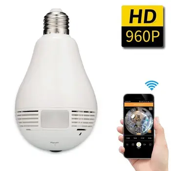 

360 Degree Wireless Panoramic Surveillance Security Camera IP Camera WiFi Bulb Lamp Fisheye Camera Baby Monitor LED Bulb