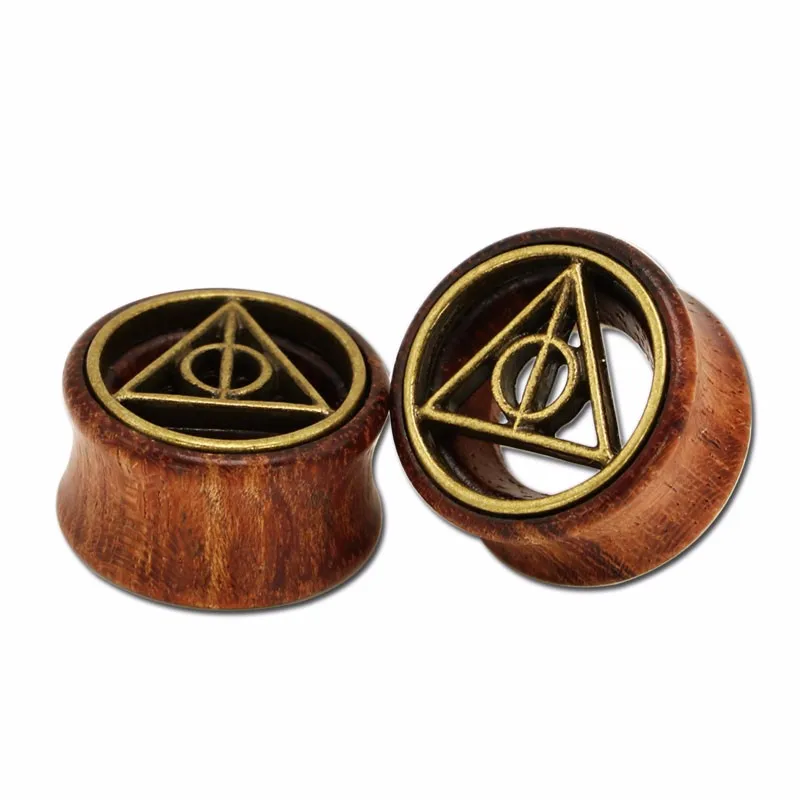 2pcs fashion wood ear plugs and tunnels wooden gauge double flare 8mm-20mm body piercing jewelry anti-allergic for men women new1