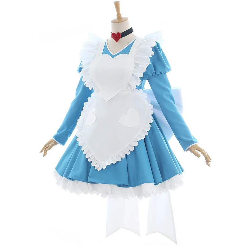 Горячая аниме Косплэй Cardcaptor Сакура Alice Kinomoto Card Captor синий и белый платье костюм на