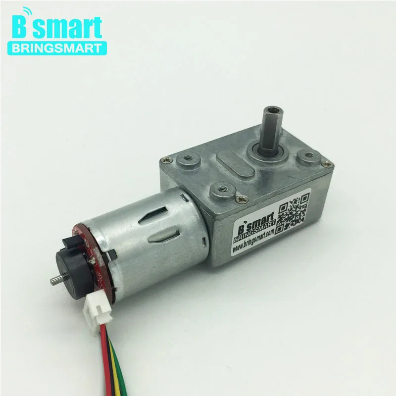 

Bringsmart JGY-370B Worm Gear Motor High Torque 12V DC Motor Encoder Low Speed Mini Reduction Gearbox with Hall Encoding Board
