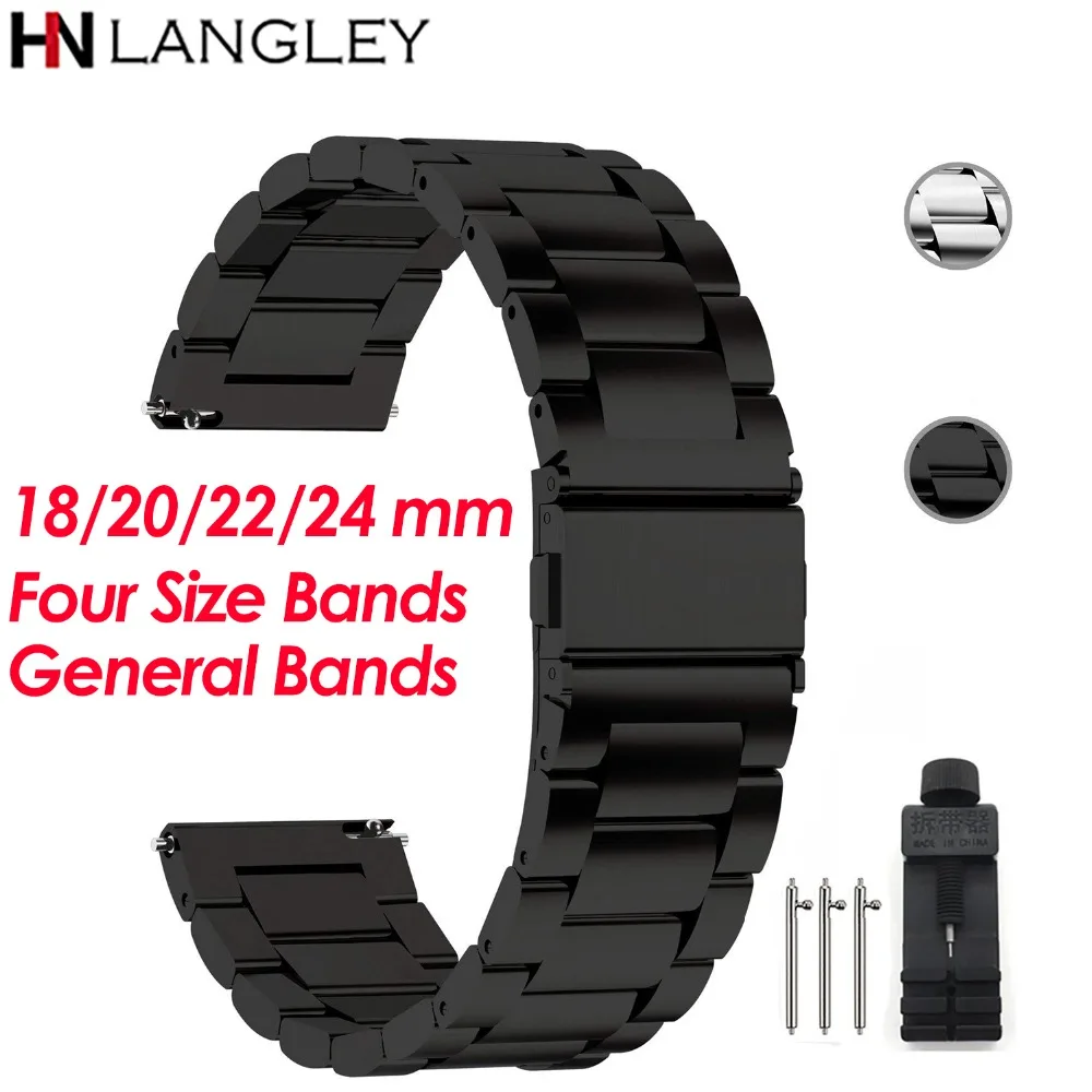 

18/20/22/24 mm Quick Release Replacement Watch Band Premium Solid Stainless Steel Metal Business Bracelet Strap for Men's Watch