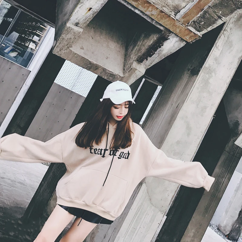 

Women Letter Print Hoodies Sweatshirts Female Pockets Long Sleeves Cool Hoodie Sweatshirt Autumn And Winter Clothes Tops