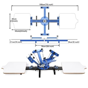 

4 Color 2 Station Silk Screen Printing Machine Press T-Shirt Printer