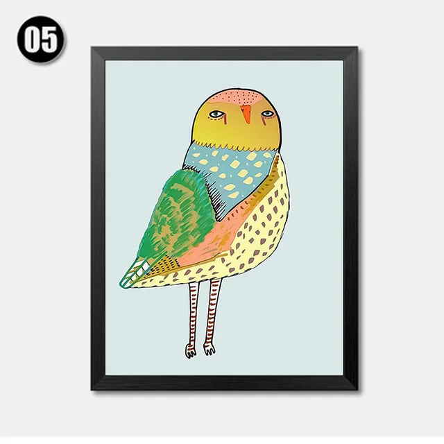 Modern-Watercolor-Cartoon-Cute-Colorful-owl-Art-Canvas-Painting-Posters-and-Prints-Picture-Kids-Room-Home.jpg_640x640 (4)