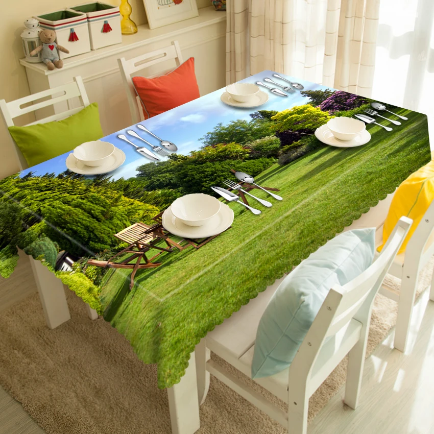 Lawn green tree 3d TableclothStereo Tablecloth Tapestryin Tablecloths