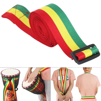 

Adjustable Portable Rainbow African Drum Cotton Strap 5cm Width Djembe Drum Tambourine Shoulder Waist Belt,3.2 meters long