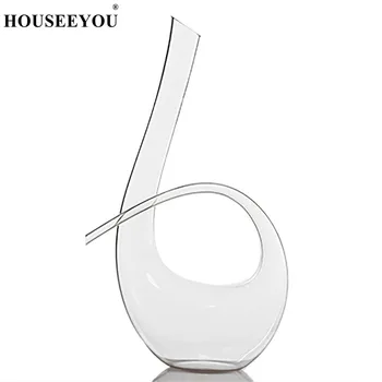 

HOUSEEYOU 1500ML Handmade Crystal Swan Red Wine Pourer Glass Decanter Bar Set Jug for Liquor Champagne Whisky Water Bottle