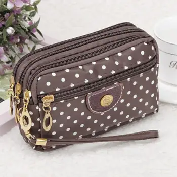 

Polka Dots Print Women Girls Wristlet Wallet Bag Coin Purse Clutch Phone Key Case Makeup Bag Women credit card holder Tote &